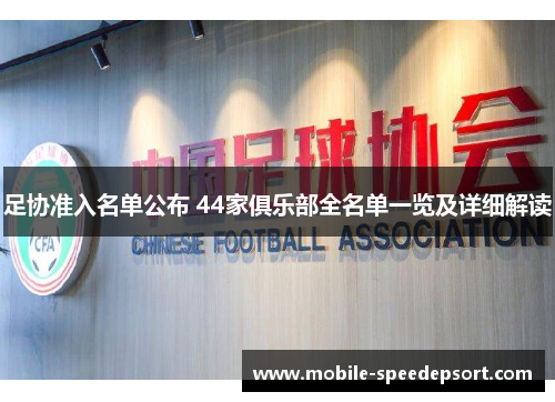 足协准入名单公布 44家俱乐部全名单一览及详细解读