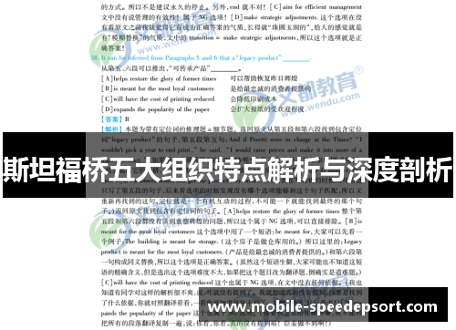 斯坦福桥五大组织特点解析与深度剖析