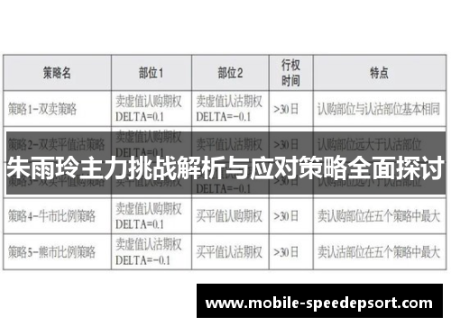 朱雨玲主力挑战解析与应对策略全面探讨